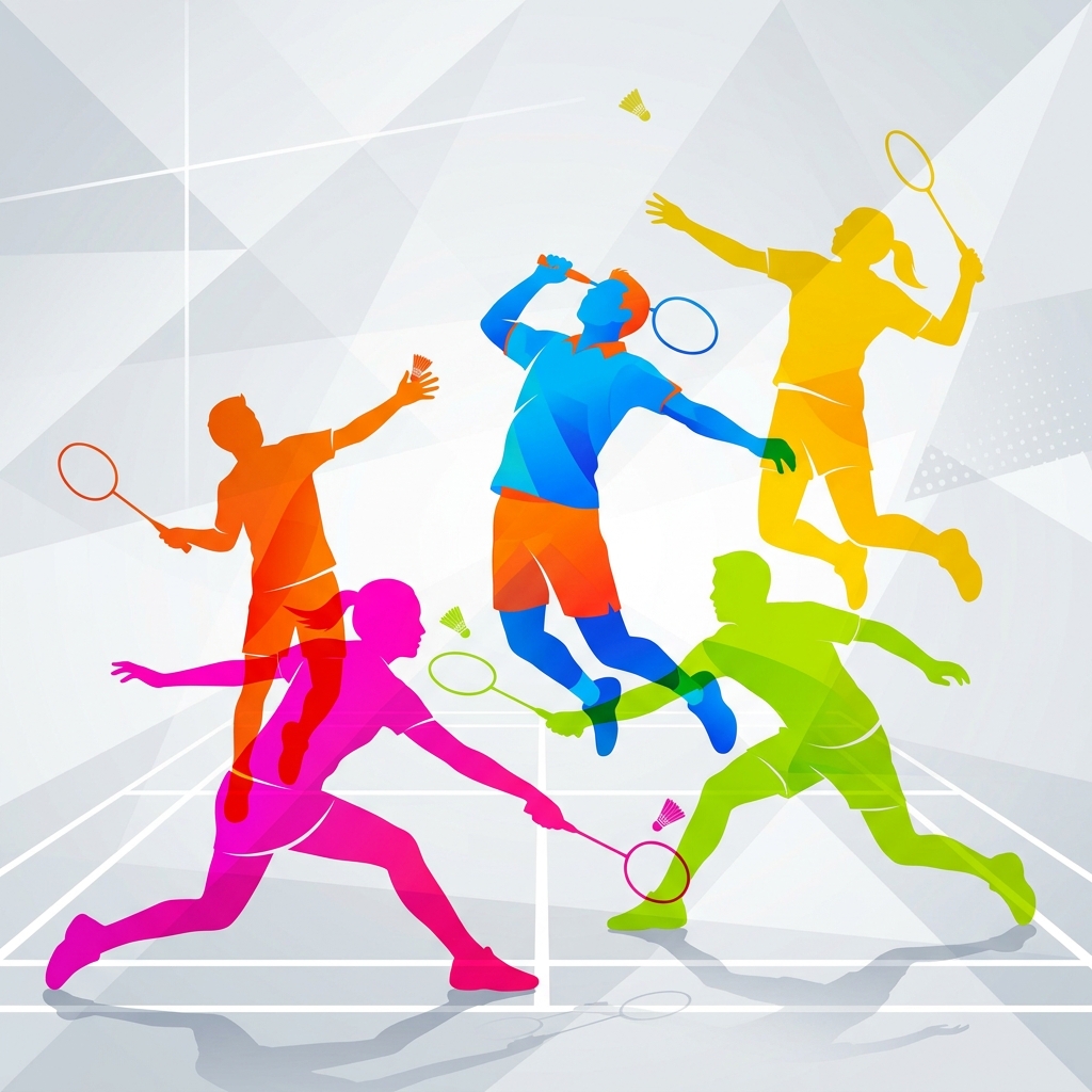 Colorful Badminton Players