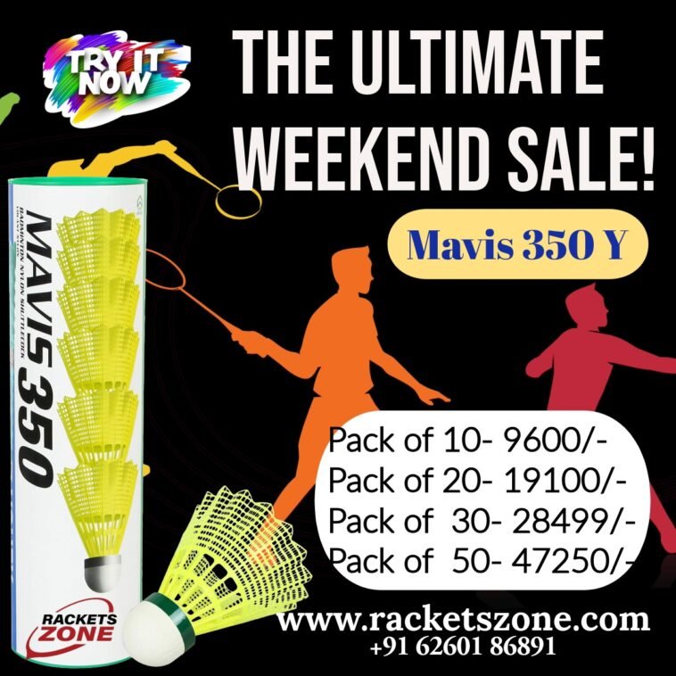 Yonex MAVIS 350 Green Cap Nylon Shuttlecock pack of -30