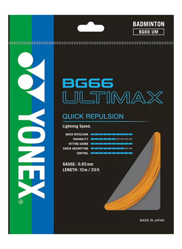 Metallic White Nylon Yonex BG66 Ultimax Badminton String